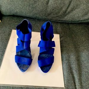 Royal blue stiletto sandals